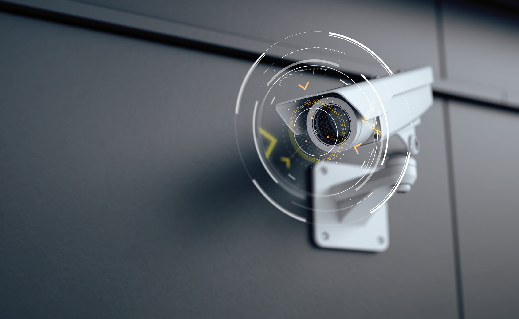 Outdoor Security camera. CCTV monitoring concept
